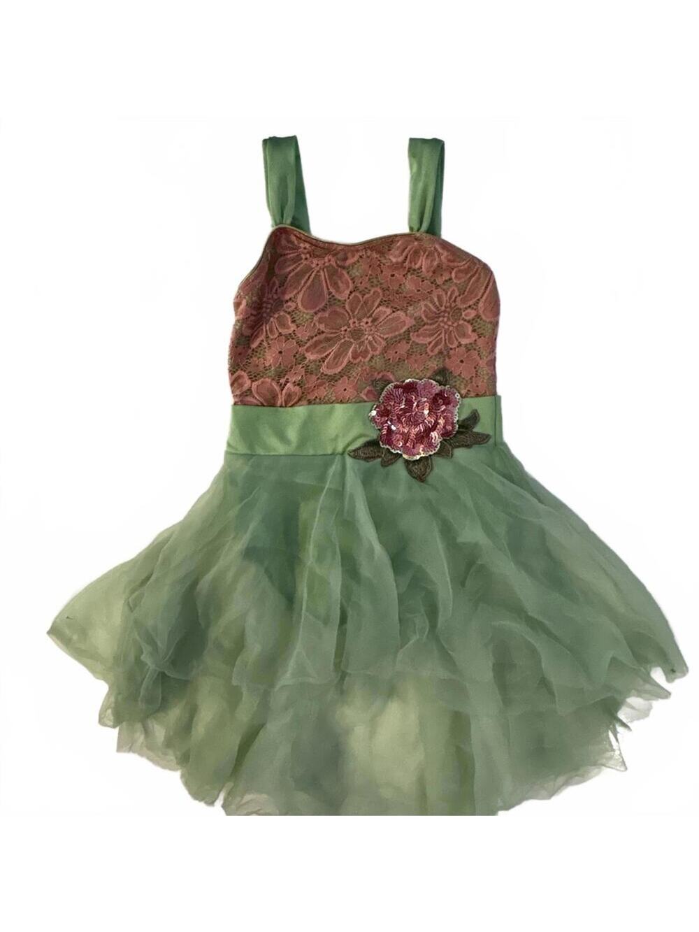 Vintage Y2K Revolution Dancewear Girls Lace Sequined Dance Costume Fairy M